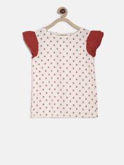 POPPERS by Pantaloons Girls Off-White Printed Top