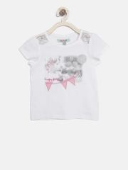 Nauti Nati Girls White Printed Top