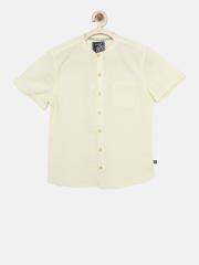 Nauti Nati Boys Yellow Solid Casual Shirt