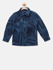 Tommy Hilfiger Boys Blue Printed Casual Shirt