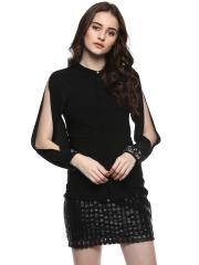 Kazo Women Black Solid Shirt Style Top