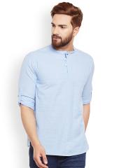 even Men Blue Printed Straight Kurta