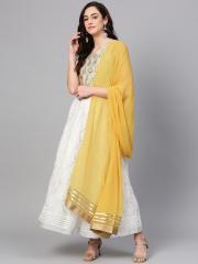 W Mustard Yellow Solid Dupatta