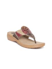 Catwalk Women Brown & Maroon Colourblocked Sandals