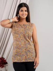 VASANT APPAREL Ethnic Motifs Printed Cotton Sleeveless Top