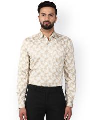 Raymond Men Beige Solid Formal Shirt