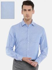 Arrow Men Blue Classic Slim Fit Self Design Formal Shirt