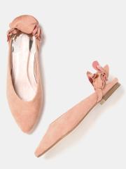 DressBerry Women Dusty Pink Solid Mules