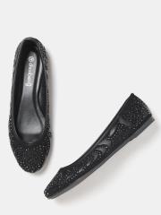 DressBerry Women Black Embellished Ballerinas