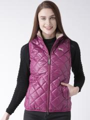 JUMP USA Women Magenta Solid Quilted Jacket