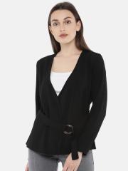 Vero Moda Women Black Solid Tailored Jacket