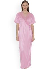 Clovia Women Pink Robe NSM283P62