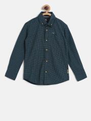 Flying Machine Boys Navy Printed Casual Shirt