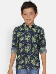 Flying Machine Boys Navy Printed Casual Shirt