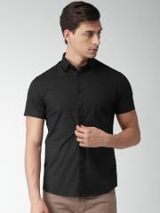 Celio Men Black Slim Fit Solid Casual Shirt