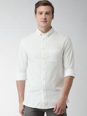 Celio Men White Slim Fit Solid Casual Shirt