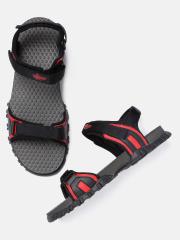 Roadster Men Black & Red Sports Sandals