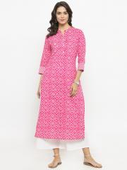 Varanga Women Pink Printed Kurta with Palazzos