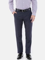 Raymond Men Navy Blue Slim Fit Solid Formal Trousers