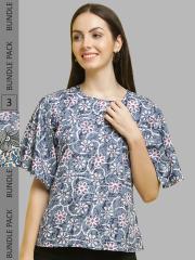 Poshyaa Pack Of 3 Floral Printed Tops