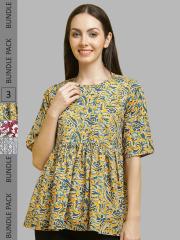 Poshyaa Pack Of 3 Floral Printed Tops