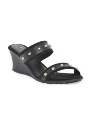 Wet Blue Women Black Solid Sandals