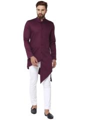 See Designs Men Burgundy Solid Kurta with Pyjamas