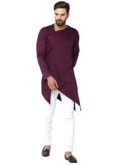 See Designs Men Burgundy Solid Kurta with Pyjamas