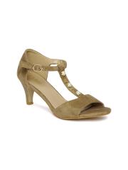 CERIZ Women Beige Solid Sandals