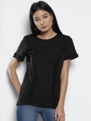 DOROTHY PERKINS Women Black Solid Top