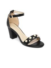 Addons Women Black Embellished Sandals