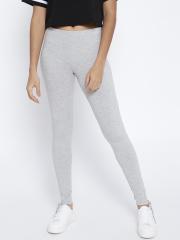 MANGO Women Grey Melange Solid Leggings