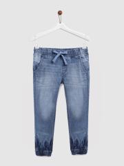 YK Boys Blue Jogger Mid-Rise Jeans