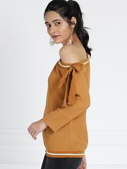 all about you Women Brown Solid Top