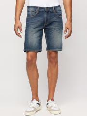 Pepe Jeans Men Blue Washed Denim Shorts Technology