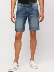 Pepe Jeans Men Blue Washed Denim Shorts Technology