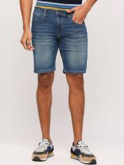 Pepe Jeans Men Blue Washed Denim Shorts Technology