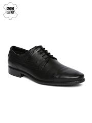 Ruosh Men Black Formal Genuine Leather Derbys