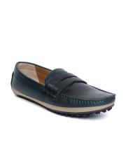 Ruosh Men Navy Blue Leather Loafers