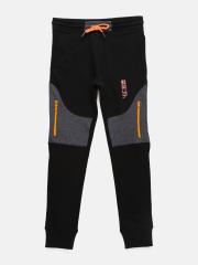 YWC Boys Black Solid Track Pants