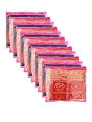 Kuber Industries Pink 12 Pieces Saree Covers