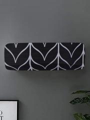 Dakshya Industries Black Printed Elastic Split AC Cover