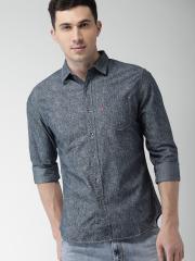 Levis Men Blue Printed Casual Shirt