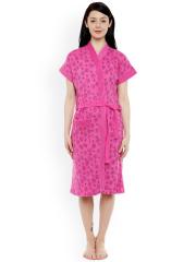 Sand Dune Women Pink Printed Bathrobe