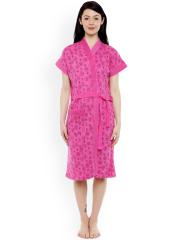 Sand Dune Women Pink Printed Bathrobe