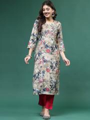 Sangria Printed Straight Kurtas