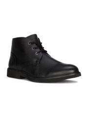 Hush Puppies Black Men Round Toe Leather Boots