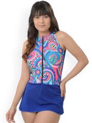 Da Intimo Women Blue Printed Swimsuit DIS142