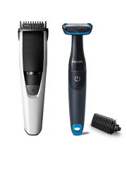 Philips Beard trimmer + Body Groomer Combo -  Trimmer 45 min Runtime 10 Length Settings