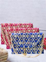 Kuber Industries Set Of 3 Embroidered Purses